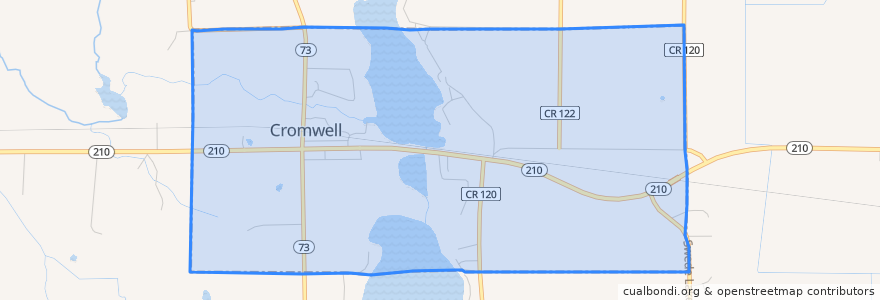 Mapa de ubicacion de Cromwell.