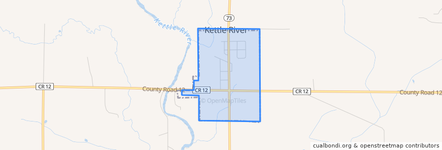 Mapa de ubicacion de Kettle River.