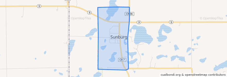 Mapa de ubicacion de Sunburg.