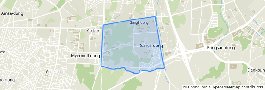 Mapa de ubicacion de 상일1동.