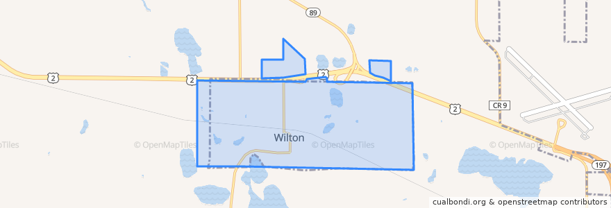 Mapa de ubicacion de Wilton.