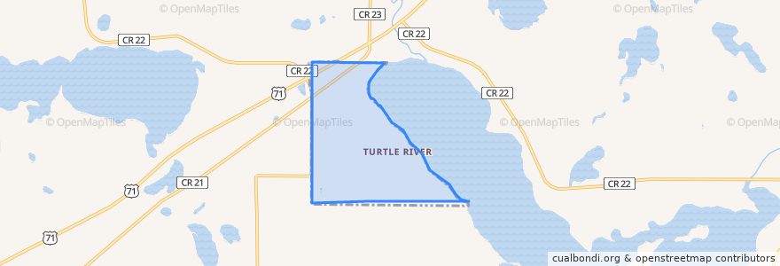 Mapa de ubicacion de Turtle River.