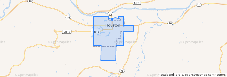 Mapa de ubicacion de Houston.