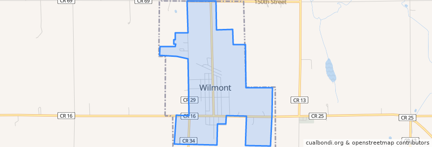 Mapa de ubicacion de Wilmont.