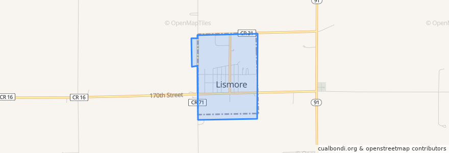 Mapa de ubicacion de Lismore.