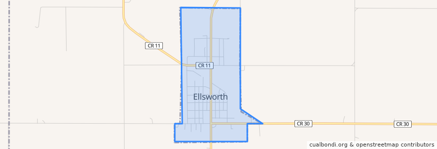 Mapa de ubicacion de Ellsworth.