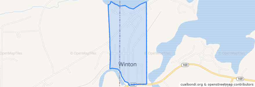 Mapa de ubicacion de Winton.