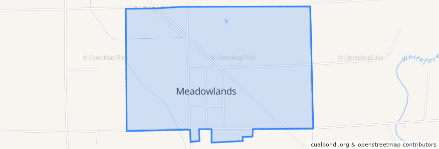 Mapa de ubicacion de Meadowlands.