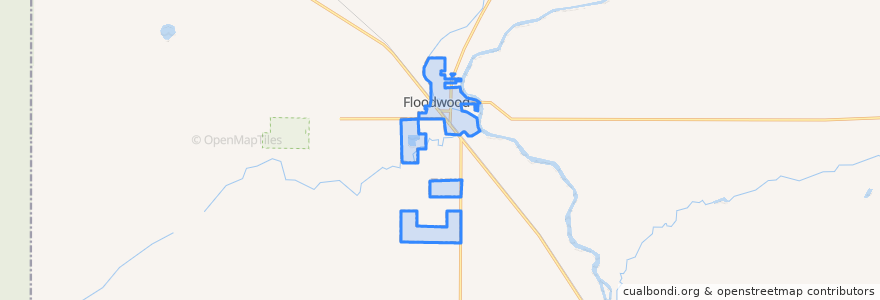 Mapa de ubicacion de Floodwood.