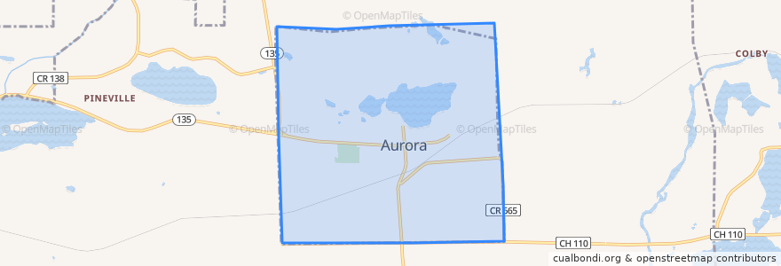 Mapa de ubicacion de Aurora.