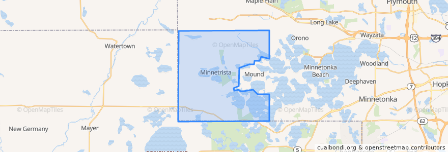 Mapa de ubicacion de Minnetrista.