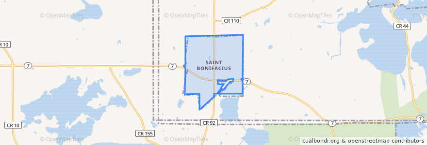 Mapa de ubicacion de St. Bonifacius.