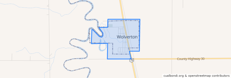 Mapa de ubicacion de Wolverton.