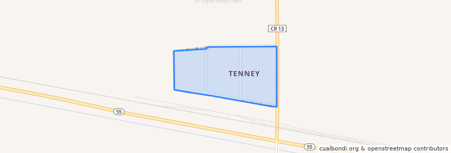 Mapa de ubicacion de Tenney.