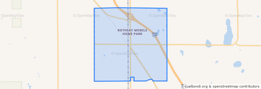 Mapa de ubicacion de Rothsay.