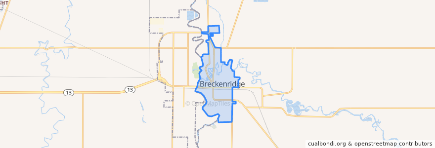 Mapa de ubicacion de Breckenridge.