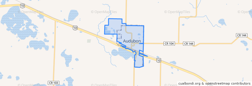 Mapa de ubicacion de Audubon.