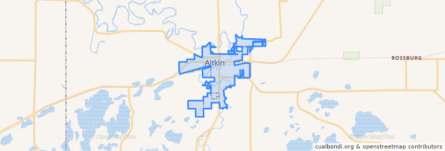 Mapa de ubicacion de Aitkin.