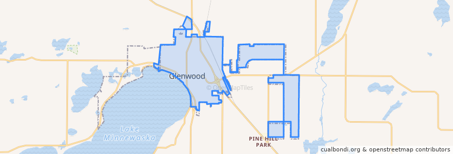 Mapa de ubicacion de Glenwood.