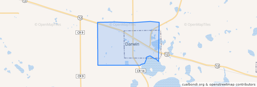 Mapa de ubicacion de Darwin.