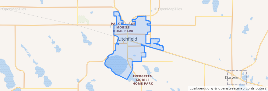 Mapa de ubicacion de Litchfield.