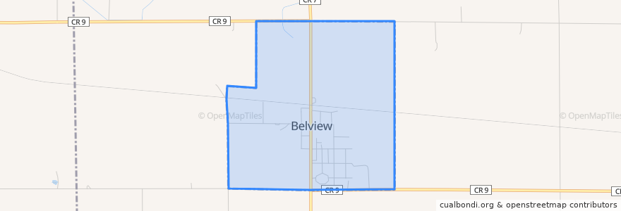 Mapa de ubicacion de Belview.