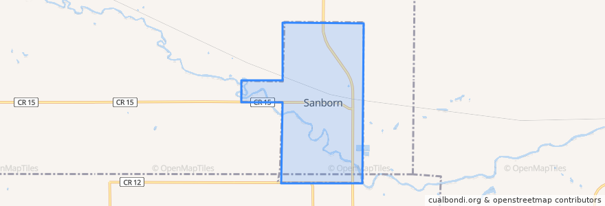 Mapa de ubicacion de Sanborn.