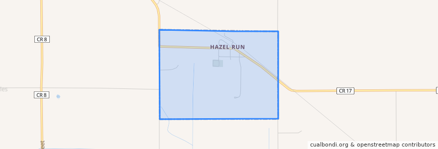 Mapa de ubicacion de Hazel Run.