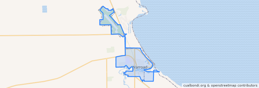 Mapa de ubicacion de Warroad.