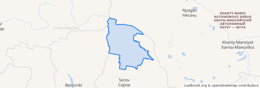 Mapa de ubicacion de Ивдельский городской округ.