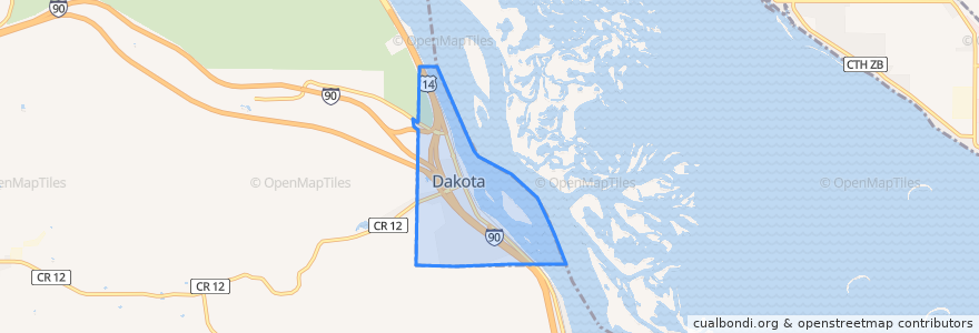 Mapa de ubicacion de Dakota.