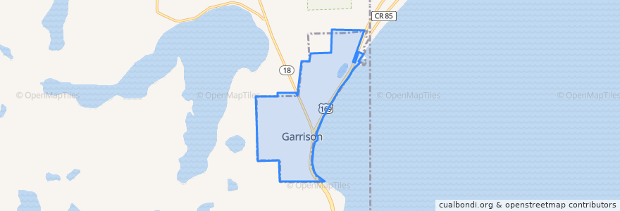 Mapa de ubicacion de Garrison.