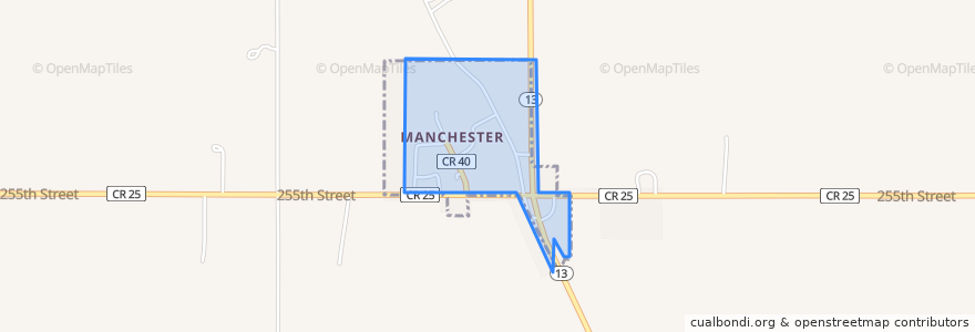 Mapa de ubicacion de Manchester.