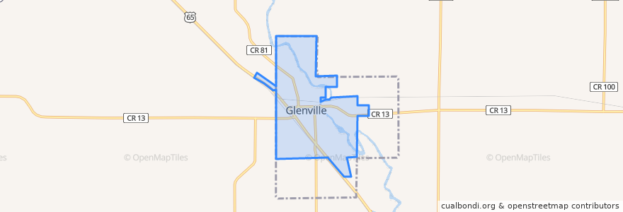 Mapa de ubicacion de Glenville.