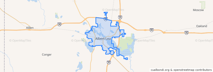 Mapa de ubicacion de Albert Lea.