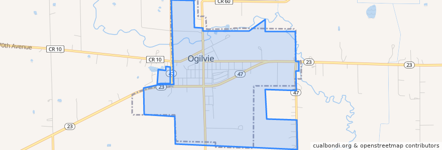 Mapa de ubicacion de Ogilvie.