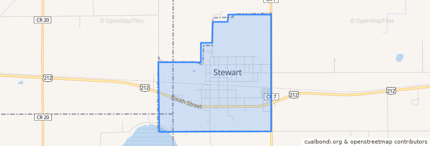 Mapa de ubicacion de Stewart.