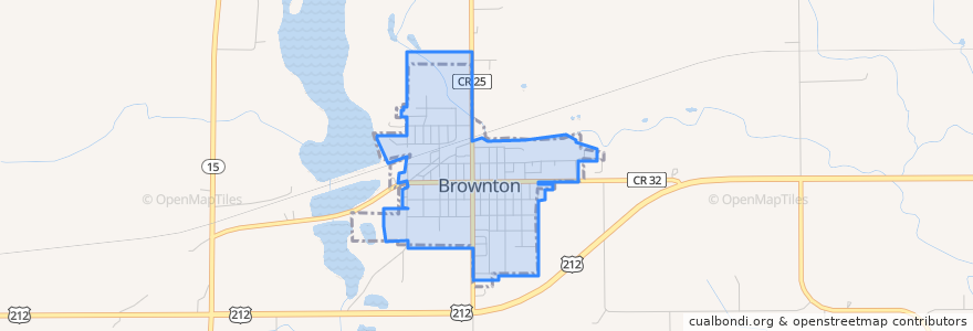 Mapa de ubicacion de Brownton.