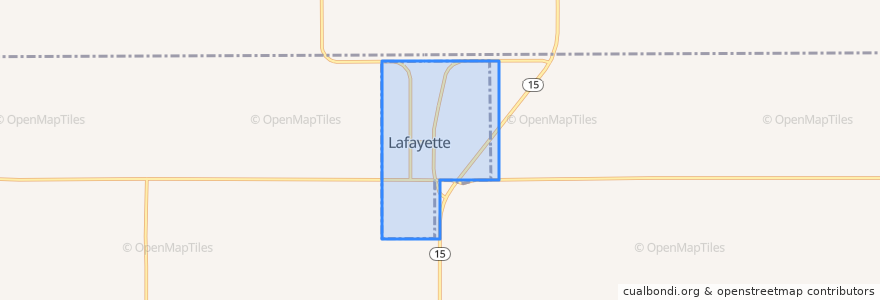 Mapa de ubicacion de Lafayette.