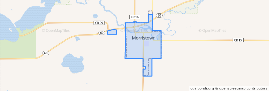 Mapa de ubicacion de Morristown.