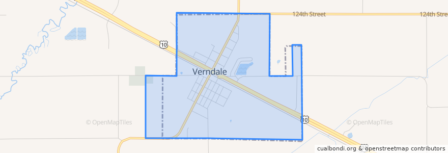 Mapa de ubicacion de Verndale.