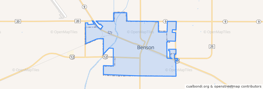 Mapa de ubicacion de Benson.