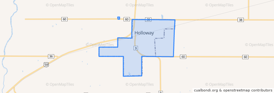 Mapa de ubicacion de Holloway.