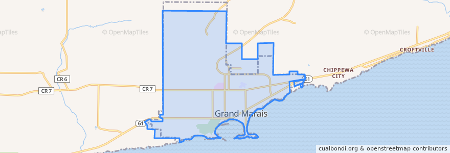 Mapa de ubicacion de Grand Marais.