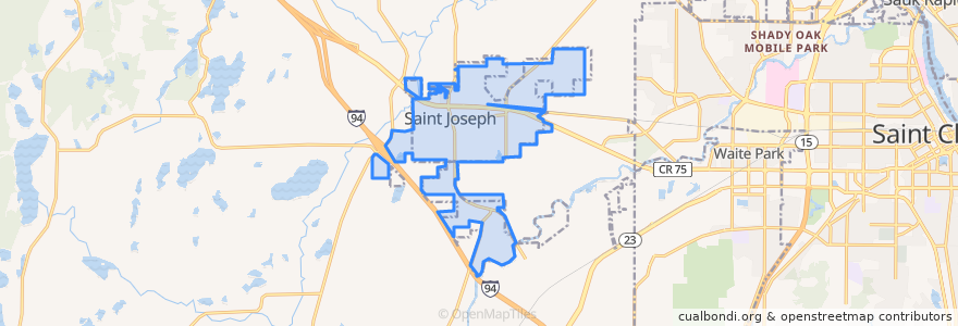 Mapa de ubicacion de St. Joseph.