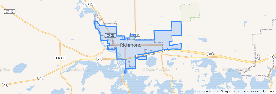 Mapa de ubicacion de Richmond.