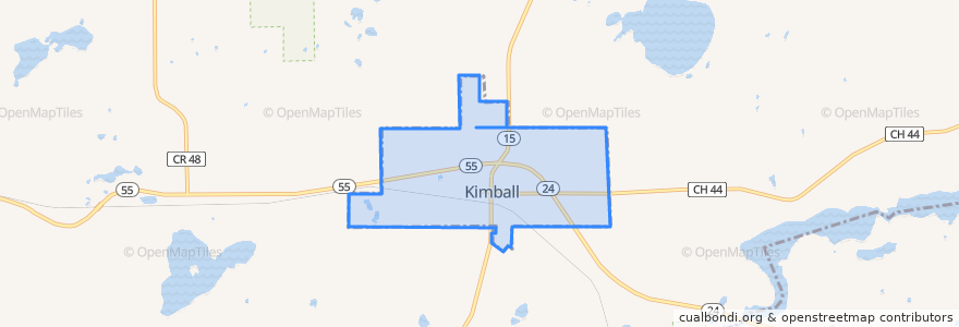 Mapa de ubicacion de Kimball.