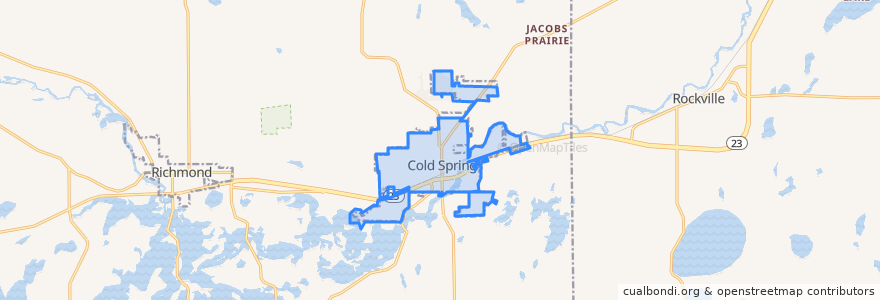 Mapa de ubicacion de Cold Spring.