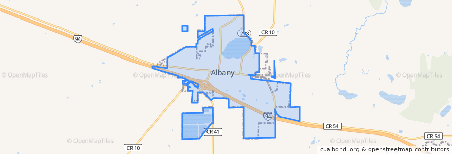 Mapa de ubicacion de Albany.