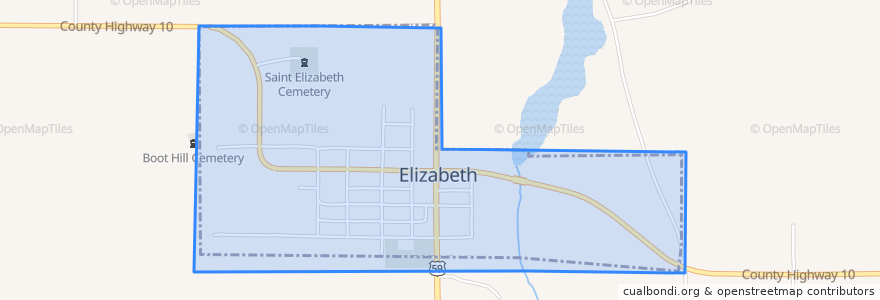 Mapa de ubicacion de Elizabeth.